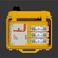 Yellow Open Toolbox with Internal Accessories Cables and Storage Box for Household Supplies