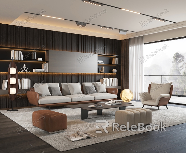 Modern Minotti Sofa Coffee Table Combination model