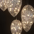 Sparkling Heart Shaped Crystal Chandelier With Multiple Hanging Pendants For Interior