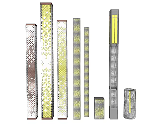 Modern Landscape Lights Landscape Lights Gradient Hollow Landscape Lights Pillars 3d model