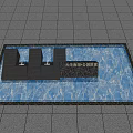 Modern Water Fountain Design With Stone Base And Square Paved Area