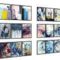 Modern Abstract Oil Paintings Triptychs With Colorful Brush Strokes And Diverse Styles