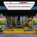 Claw World Shopping Mall Store with Neon Signs and Colorful Dream Catching Machines