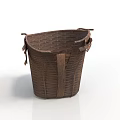 Handmade Brown Woven Basket For Daily Household Use With Sturdy Handles