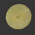 Ancient Bronze Mirror With Intricate Patterns Central Knob And Green Patina