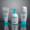 Baby Dove Gentle Baby Care Products Three Bottles with Blue White Design