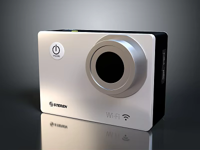 SYSTON Digital Camera With WiFi Silver Black Design Power Button And Lens 3d model