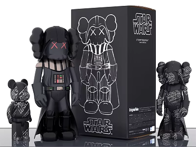 Star Wars x KAWS Darth Vader Inspired Collectible Dolls with Different Sizes and Design 3d model