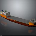 Orange Flat Deck Cargo Water Vessel With Commercial Equipment And Modern Design