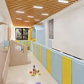Bright and Playful Kindergarten Interior With Wooden Ceiling Hut Shaped Seats and Reading Corners