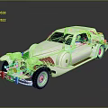 White Vintage Classic Car With Chrome Accents Smooth Body And Reflective Surface