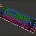 Black Mechanical Keyboard With Compact Design And Backlit Keys For Computer Typing 3d model
