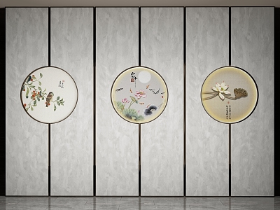 New Chinese Round Frame Painting Wall Decoration model