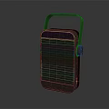 Modern Portable Speaker With Carbon Fiber Texture Digital Display And Handle Knob