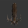 Realistic Brown Deer Statue With Large Antlers And Lifelike Details