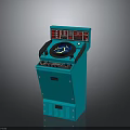 Weapon Control Console In Blue Color With Digital Screen And Control Panel Buttons