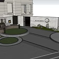 Garden Landscape Design With Buildings Green Spaces Paths And Water Features
