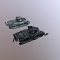 Weapons and Equipment Tank Armored Vehicle Damage Before Damage After Target Damage War Damage Strike Damage 3d model
