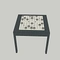 Home Use Square Entertainment Table Featuring Chessboard And Game Pieces 3d model