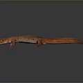 Realistic Brown Salamander With Long Tail Small Limbs And Detailed Texture On Gray Background 3d model