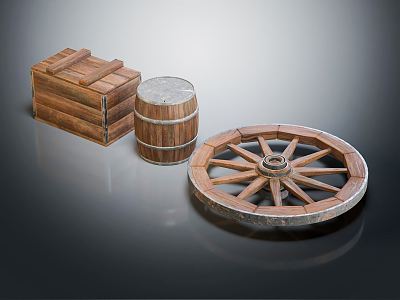 modern wheel wagon wheel 3d model