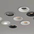 Modern Interior Ceiling Lighting with Various Colors and Styles of Downlights and Spotlights