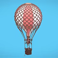 Red and White Hot Air Balloon Amusement Equipment With Net Structure For Play