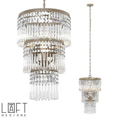 Modern Crystal Chandelier With Multi Layer Beaded Tassels And Hanging Design 3d model