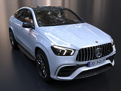 White Mercedes Sporty Coupé SUV With Sleek Front Design And Black Wheels 3d model