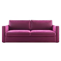 Violet Double Sofa Bed With Foldable Design And Soft Velvet Upholstery 3d model