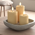 Modern Candle Ornament Candlestick 3d model