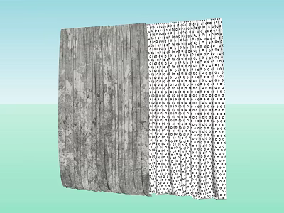 Wood Grain and Black Dots Pattern Curtains for Modern Home Interior Design 3d model