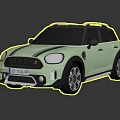 Stylish Green Mini SUV With Black Stripes Black Roof And Alloy Wheels Design