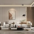 Modern Living and Dining Room Interior Design With TV Wall Sofa Coffee Table And Decor