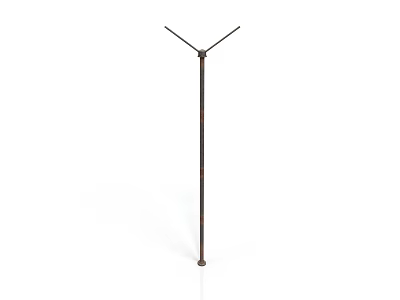 Metal Industrial Equipment With Vertical Rod Two Pronged Top And Stable Base For Support 3d model