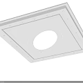 Square White Ceiling Panel With Central Circular Opening And Mounting Holes 3d model