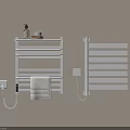 Modern White Wall Mounted Bathroom Accessories With Towel Rack And Shelf