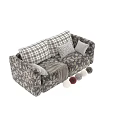 Stylish Upholstered Double Seater Sofa With Multiple Fabric Choices And Exquisite Decorative Throw Pillows