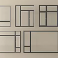 Various Casement Window Frame Designs With Different Structural Styles And Layouts 3d model