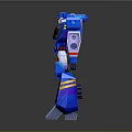 Blue Mechanical Robot Character Design With Red White Armor And Details