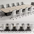 Modern Conference Table and Chair Conference Table and Chair Combination 3d model