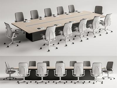 Modern Conference Table and Chair Conference Table and Chair Combination 3d model