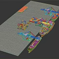 Modern Port Terminal With Container Ships Cranes And Colorful Containers