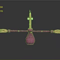 Cartoon 3D Game And Movie Character With Big Eyes Long Arms And Pink Minimalist Design