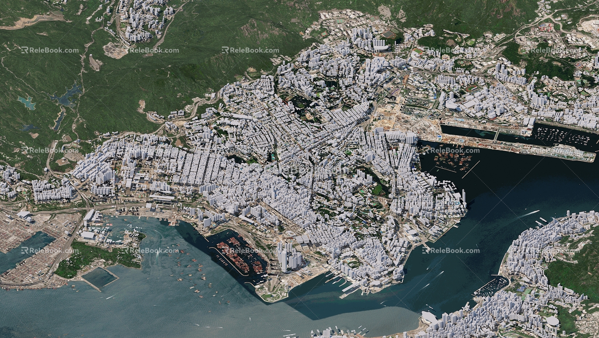 Hong Kong District White Model 3d model