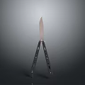 Butterfly Knife Weapon With Silver Blade Black Handle Folded State And Hole Design