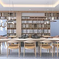 Modern Library Book Bar Book Cafe Library Bookstore Bookcase Bookshelf 3d model