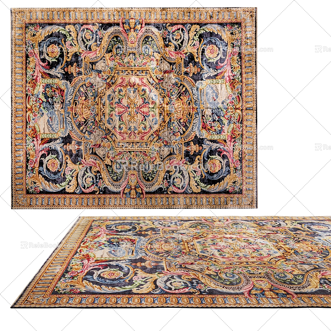 European Classical Carpet Ethnic Style Carpet 3d model