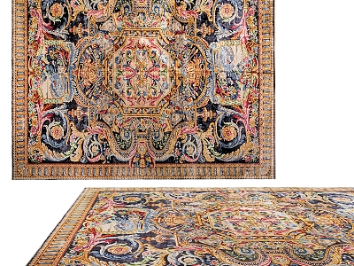 European Classical Carpet Ethnic Style Carpet 3d model