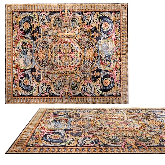 European Classical Carpet Ethnic Style Carpet 3d model